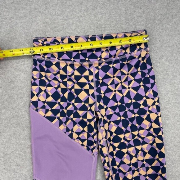 Nike Youth Girls Dri Fit Leggings Pants Size L Purple Triangle Active Running - Picture 3 of 9